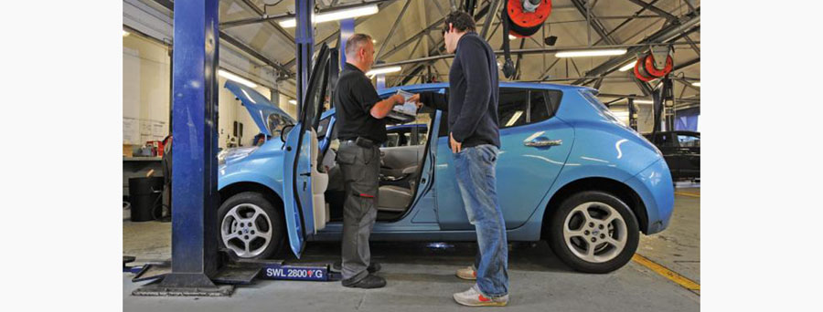 Nissan Leaf in service